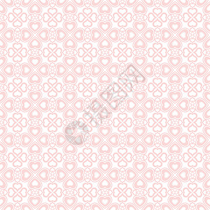 无缝的心型装饰墙纸白色创造力叶子条纹粉色绘画插图图片