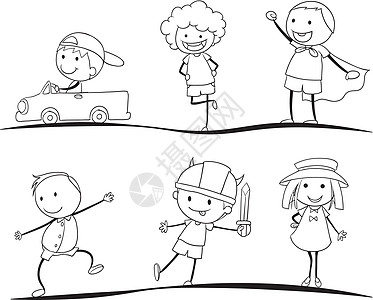 孩子的场景男性音乐卡通片帽子朋友们队友女士微笑团体女性图片
