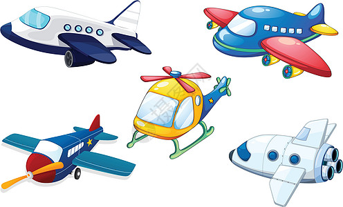 各种飞机绘画飞船螺旋桨旅行航空车辆运输桁架空气扇子图片