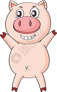 a 猪绘画尾巴粉色婴儿卡通片农业森林家畜白色野生动物图片