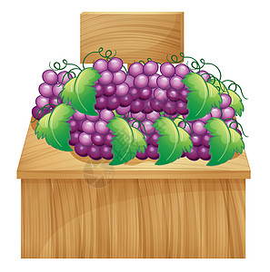 紫色葡萄葡萄的果杯 上面有空标牌设计图片