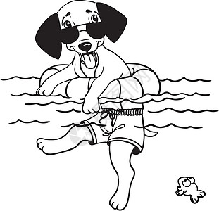 Cartoon 矢量漫画狗说明插图猎犬小狗犬类微笑尾巴动物哈巴狗宠物绘画图片