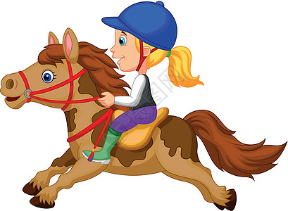 小女孩骑马的小马图片