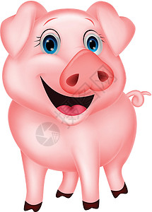 可爱猪漫画动物谷仓插图涂鸦吉祥物小猪农业艺术乐趣猪肉图片