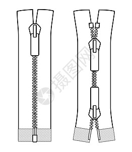以白色背景隔离的不限名额计划拉链矢量说明高清图片