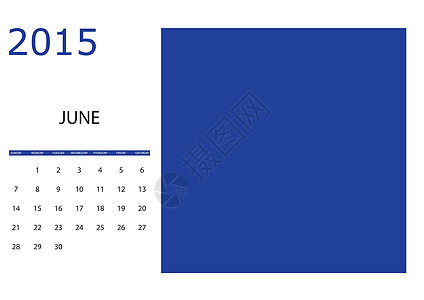 简单20152015年年度日历说明季节日记插图数字时间日程卡片红色商业规划师图片