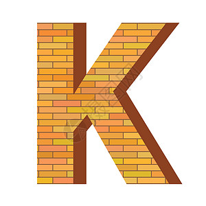 砖字K橙子白色辅音水泥分割石头建筑字体插图工程图片