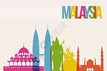 马来西亚旅行目的地标志山顶天线背景地标图片
