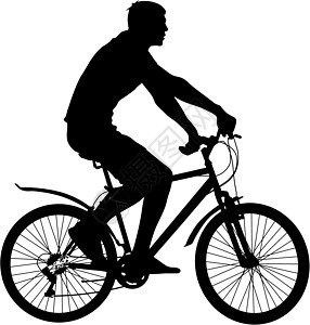 骑自行车的男性的轮廓 矢量图休闲竞争运动员活动追求旅行行动插图速度男人图片