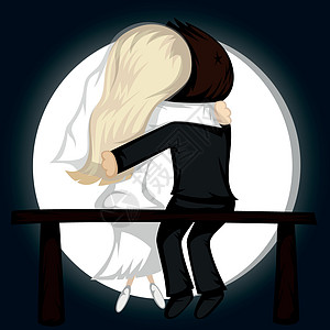 做我的情人节专辑男生新娘公园拥抱月亮艺术夫妻照片面纱图片