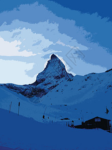 泽尔马特上空高山的阿尔卑斯山白色寒冷三角冻结巧克力气势场景爬坡三角形图片