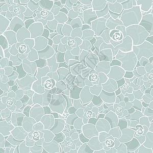 矢量银色灰色succulents 纹理 无缝模式回格图片