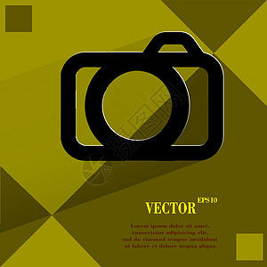 相机 在平面几何抽象背景上简单现代网络设计照片电影插图按钮技术框架正方形白色摄影创造力图片
