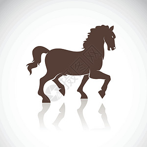 白色背景上马的矢量图像马具竞赛自由骑术赛马反思插图马术野马吉祥物图片