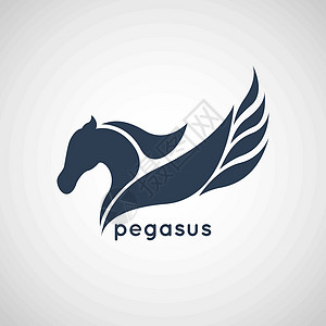 pegasus 徽标矢量马术翅膀动物野马力量速度自由插图运动白色图片