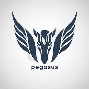 pegasus 徽标矢量马术野马运动标识艺术插图速度动物白色翅膀图片