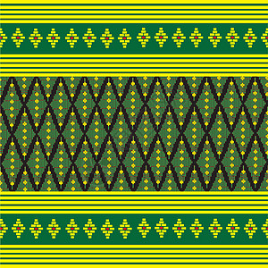 泰 泰国情况泰国模式纺织品钩针花边材料编织黄色艺术插图正方形织物图片