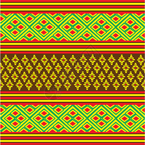 泰 泰国情况泰国模式正方形钩针红色黄色金子插图编织织物网格别针图片