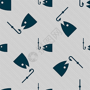 渔船图标符号 无缝模式与几何纹理 矢量漂浮物森林元素插图钓鱼灯塔海洋设计乐趣鱼饵图片