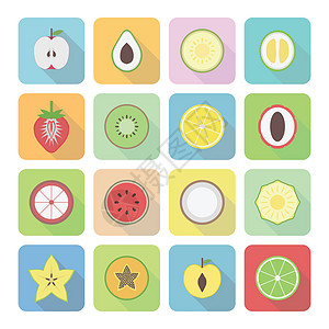 水果果食物奇异果营养种子美食柠檬西瓜插图榴莲山竹图片