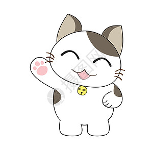 可爱的猫咪性格虎斑卡通片微笑收藏动物灰色乐趣宠物猫科绘画图片
