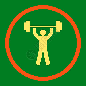 增强电动图标背景健身房绿色杠铃动员字形客户力量领导者肌肉图片