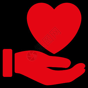 心脏慈善图标机构字形保险礼物心脏病学背景手势红色黑色捐款图片