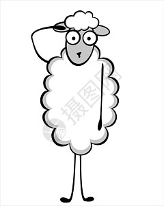 有趣的年轻绵羊羊毛失眠家畜农家院婴儿乐趣夹子漫画农民卡通片图片
