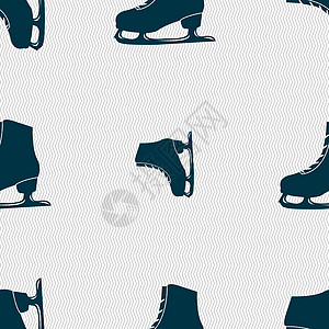 滑冰图标标志 具有几何纹理的无缝模式 韦克托运动员冻结运动闲暇游戏蕾丝活动季节刀刃溜冰场图片