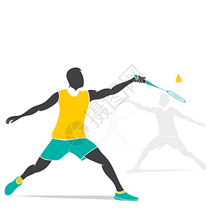 羽毛球玩家设计矢量工作室黄色游戏锻炼蓝色运动喜悦运动员乐趣黑色图片