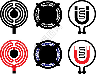 煤气 电动和上传烹饪图标图片
