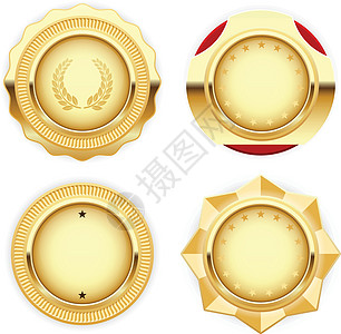 金质奖章和会徽徽章-嵌套和圆形图片