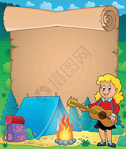 营地1有女吉他手的羊皮纸图片