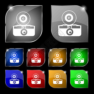 REV 相片相机图标符号 套用 glare 显示的十色按钮 Victor图片