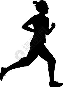 上的剪影赛跑者 矢量图赛跑者短跑游戏插图优胜者成人运动街道跑步速度背景图片
