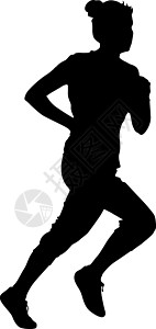 上的剪影赛跑者 矢量图赛跑者团体竞赛女性街道冠军运动行动女士运动员图片