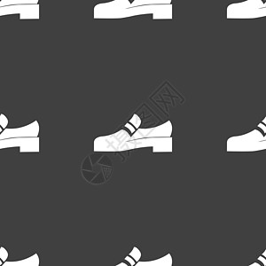 鞋图标标志 灰色背景上的无缝模式 韦克托运动员尺寸草图插图女孩速度运动鞋配饰购物鞋类图片