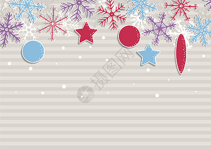 带条纹和雪花的圣诞插画插图紫色假期邀请函礼物紫红色墙纸蓝色新年时间图片