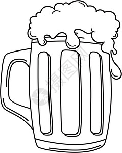 冷啤酒主题黑色啤酒厂粮食金子液体插图饮料花圈棕色泡沫图片