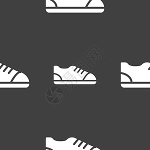 鞋图标标志 灰色背景上的无缝模式 韦克托健身房衣服跑步跑鞋活动健康皮革鞋类运动鞋短跑图片