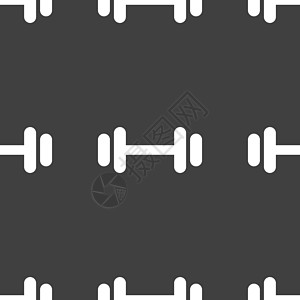 杠铃图标标志 灰色背景上的无缝模式 韦克托训练重量运动生活肌肉金属身体举重阴影合金图片