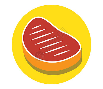 烤牛排猪排图标设计牛肉卡通片动物餐厅牛扒烧烤午餐插图产品奶牛设计图片