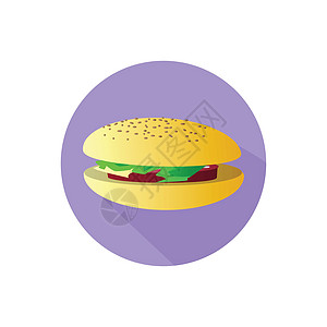 一个三明治 在明亮的圆圈中的白色上图片