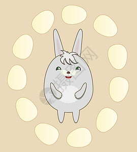 复活节带圆兔的贺卡图片
