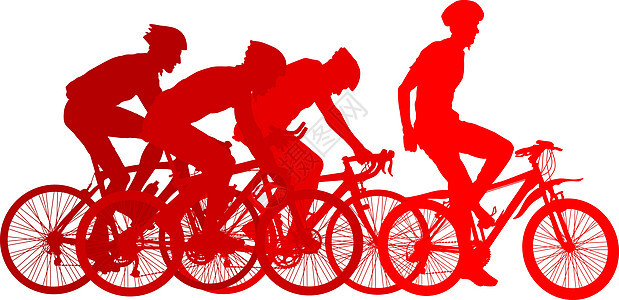 在终点线上骑自行车的赛车手的剪影竞争活动运动男人插图旅行休闲速度男性身体图片