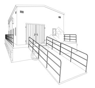 线框工业建筑房子建筑师办公室入口贮存住房建造码头生意车库图片