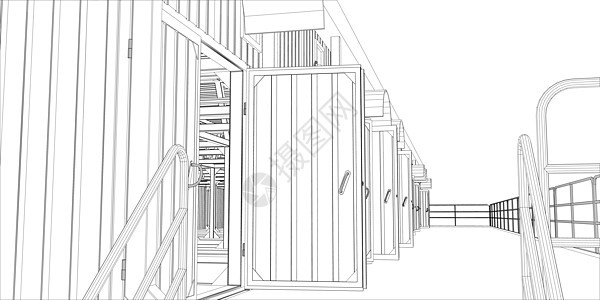 线框工业建筑金属仓库车库设施框架建筑学建筑师地面生意码头图片