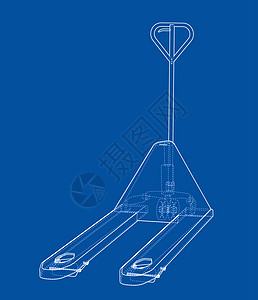 手动托盘搬运车 韦克托绘画工业液压货物技术工具工厂草稿职业贮存图片