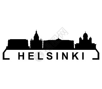 赫尔辛基天际线景观建筑全景风景观光地标街道插图房子大教堂图片
