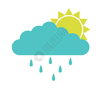 带有 ra 的云图标淋浴温度气象阳伞艺术气旋天气话框风暴插图图片